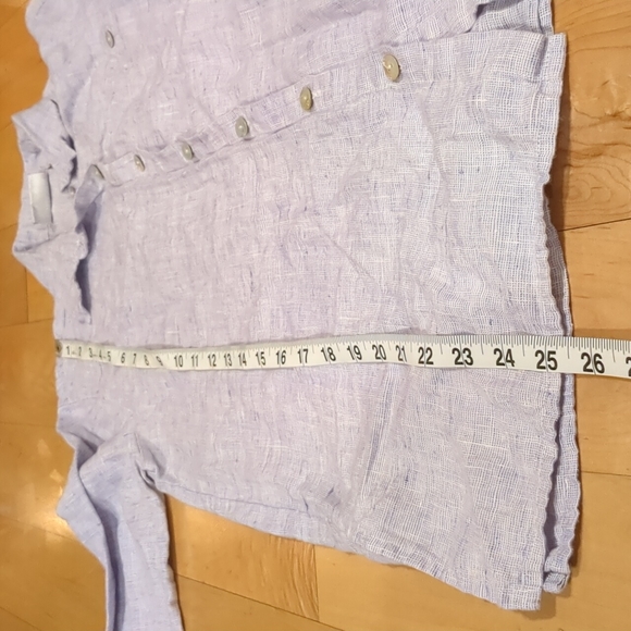 Chico's Design purple linen button down - Picture 6 of 7